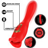 Stimulator Mia Siena Triple Pleasure, Vibrating&Biting, Silicon, USB, Rosu, 22 cm