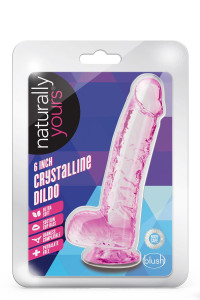 NATURALLY YOURS  6 INCH CRYSTALLINE DILDO ROSE