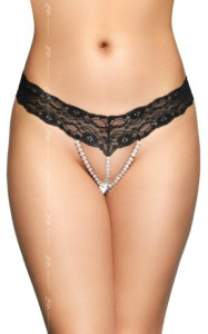 Thong with pearls 