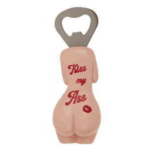 Metal bottle opener with magnet, Kiss my Ass
