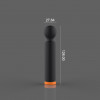 Mini Wand Mercury, 7 Vibration Modes, Silicone, USB, Black/Orange, 12.6 cm, Guilty Toys