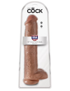 15" Cock with Balls Tan