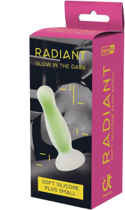  Dream Toys Radiant Soft Silicone Plug Glow in The Dark Plug - Glows in The Dark - Butt Plug in Various Sizes for Beginners and Advanced Users (Small) 