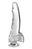  7.5 Inch Cock With Balls Clear 