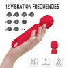 Cherry Wand Vibrator, 12 Vibration Modes, Silicone, USB, Red, 13.5 cm, Mokko Toys, Velvet Obsession