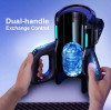 Masturbator Leten King Thrusting Pro, 10 Moduri Thrusting, 10 Viteze, TPE, Negru, 38 cm
