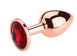 Anal Plug Charm Anal Plug Small, Rose Gold, Red Stone, Passion Labs