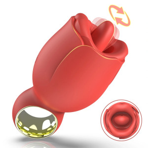 Red Silicone Lip & Tongue Vibrator 8 Vibrating Modes 8 Licking Modes USB Guilty Toys