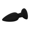 Small Anal Plug with Suction Cup Liquid Silicone Black 7 cm