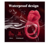 Sexy Tongue Double Penis Ring, 10 Vibration Modes, Silicone
