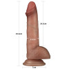 Dildo Realist Sliding-Skin PRO, Silicon Dubla Densitate, Natural, 19.2 cm
