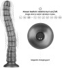 King Sized Vibrax Slider 10 Vibrating Modes, PVC, USB, Silver, 37 cm