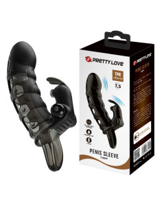 Cuper Penis Extender 10 Vibration Modes, +4 cm, TPR, Black
