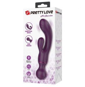 All Rounder Bunny Vibrator Dual Action 10 Vibration Modes Silicone USB Magnetic Purple 20 cm