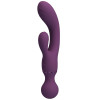 All Rounder Bunny Vibrator Dual Action 10 Vibration Modes Silicone USB Magnetic Purple 20 cm