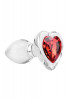 A&E RED HEART GEM GLASS PLUG SMALL