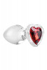 A&E RED HEART GEM GLASS PLUG LARGE