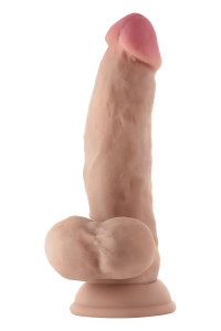SHAFT MODEL N 7.5 INCH LIQUID SILICONE DONG WITH BALLS PINE