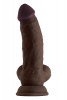 SHAFT MODEL N 7.5 INCH LIQUID SILICONE DONG WITH BALLS MAHOGANY