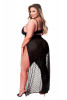 BACI 2PC MESH GOWN & G-STRING SET BLACK, QUEEN