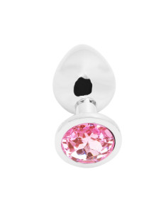 Rosebud Anal Plug medium silver - pink