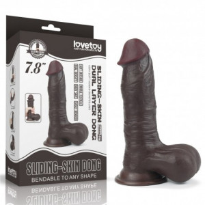 7.8'' Sliding Skin Dual Layer Dong - Whole Testicle