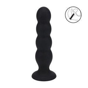 Quad Rattle Liquid Silicone Anal Plug - XL - Black
