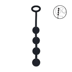 Round Silicone Anal Balls - S - 20mm - Black