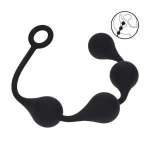 Waterdrop Silicone Anal Balls - L - 40mm - Black