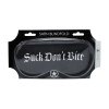 Suck Don't Bite - Printed Satin Mask - Black