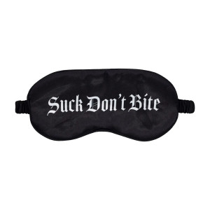 Suck Don't Bite - Printed Satin Mask - Black