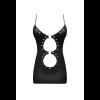 Selene - Sexy Faux Leather Mini Dress with Side Openings 