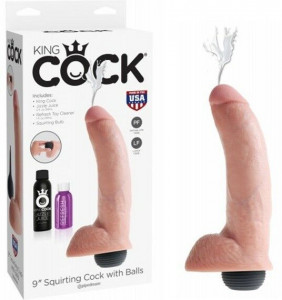 King Cock 9" Squirting Cock with Balls