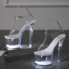 Transparent Sandals with Lights on the Platform and Heel
