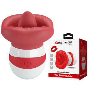 Stimulator Clitoris Pretty Love Mina, 10 Moduri Licking, TPE, USB, Rosu/Alb