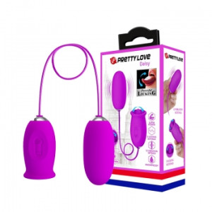 Pretty Love Daisy Clitoral Licking Stimulator & Egg Vibrator (Purple)