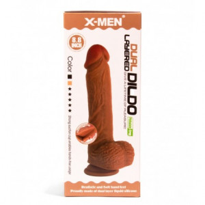 X-MEN 8.4 inch Dual Layered Dildo Brown