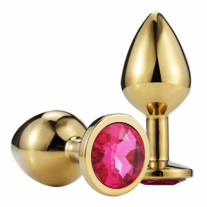 Metallic Anal Dop Buttplug Medioum Gold / Pink