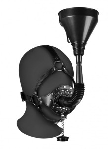 XTREME - OPEN MOUTH GAG HEAD HARNESS WITH FUNNEL