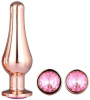 Set of 3 Pleasure Anal Plugs Gold Gleaming Love